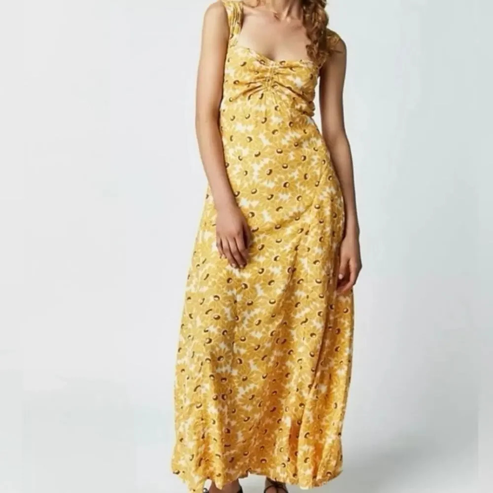 Free People Rosalee Sunflower Midi Dress